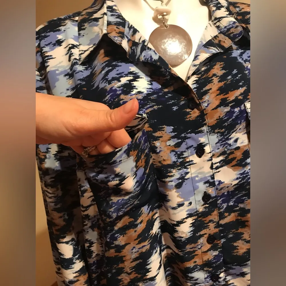 DEMART button down collard blouse DEMART SZ. XXL - Image 4