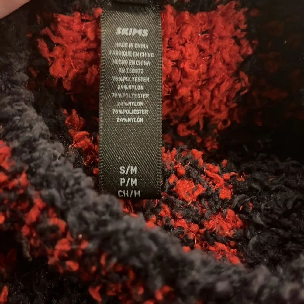 SKIMS plush buffalo plaid sweater S/M - Image 8