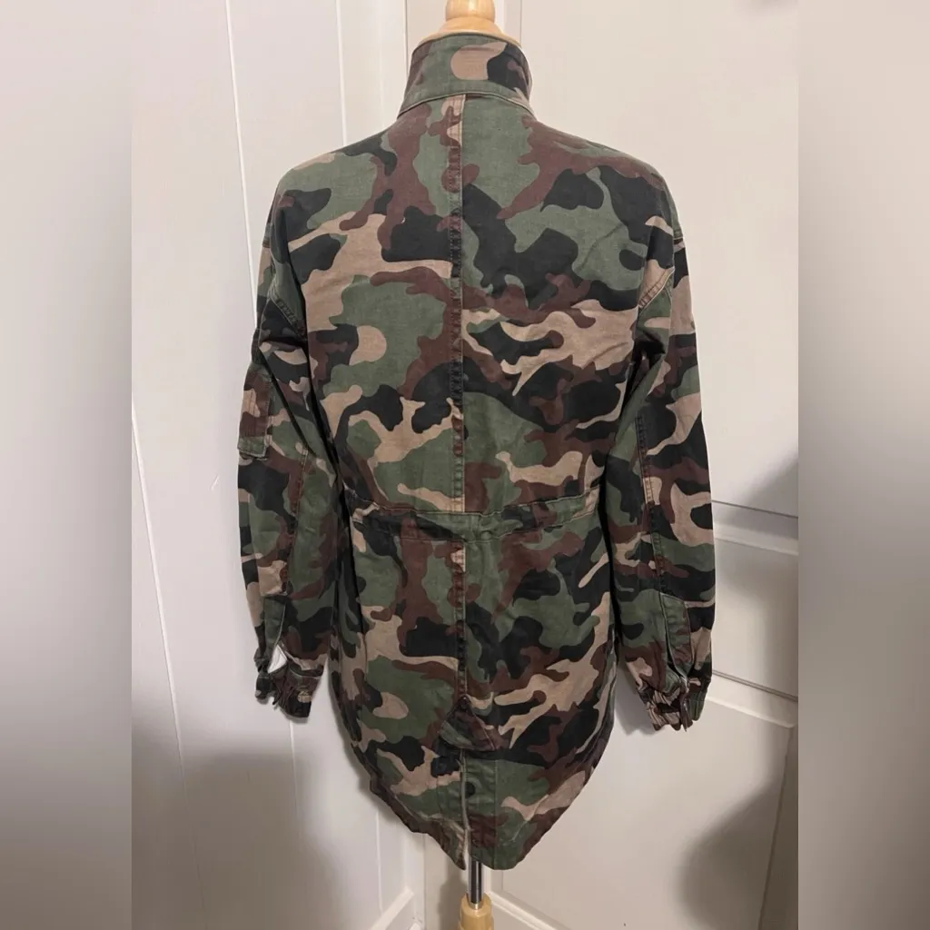 VERONICA BEARD $450 Sumner Anorak Camo Jacket Coat Utility Military Green - Image 6