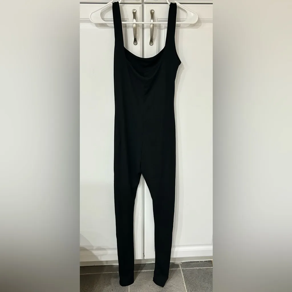 Women’s Ribbed Unitard Size Small Black - Image 2