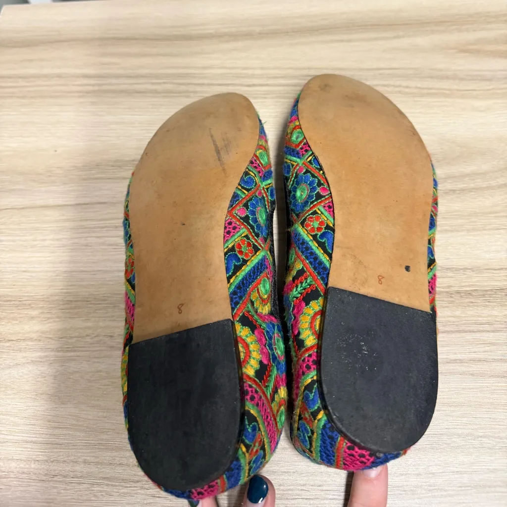 Sam Edelman Felicia Blue Pink Mirror Print Colorful Embroidered Ballet Flat - Image 6