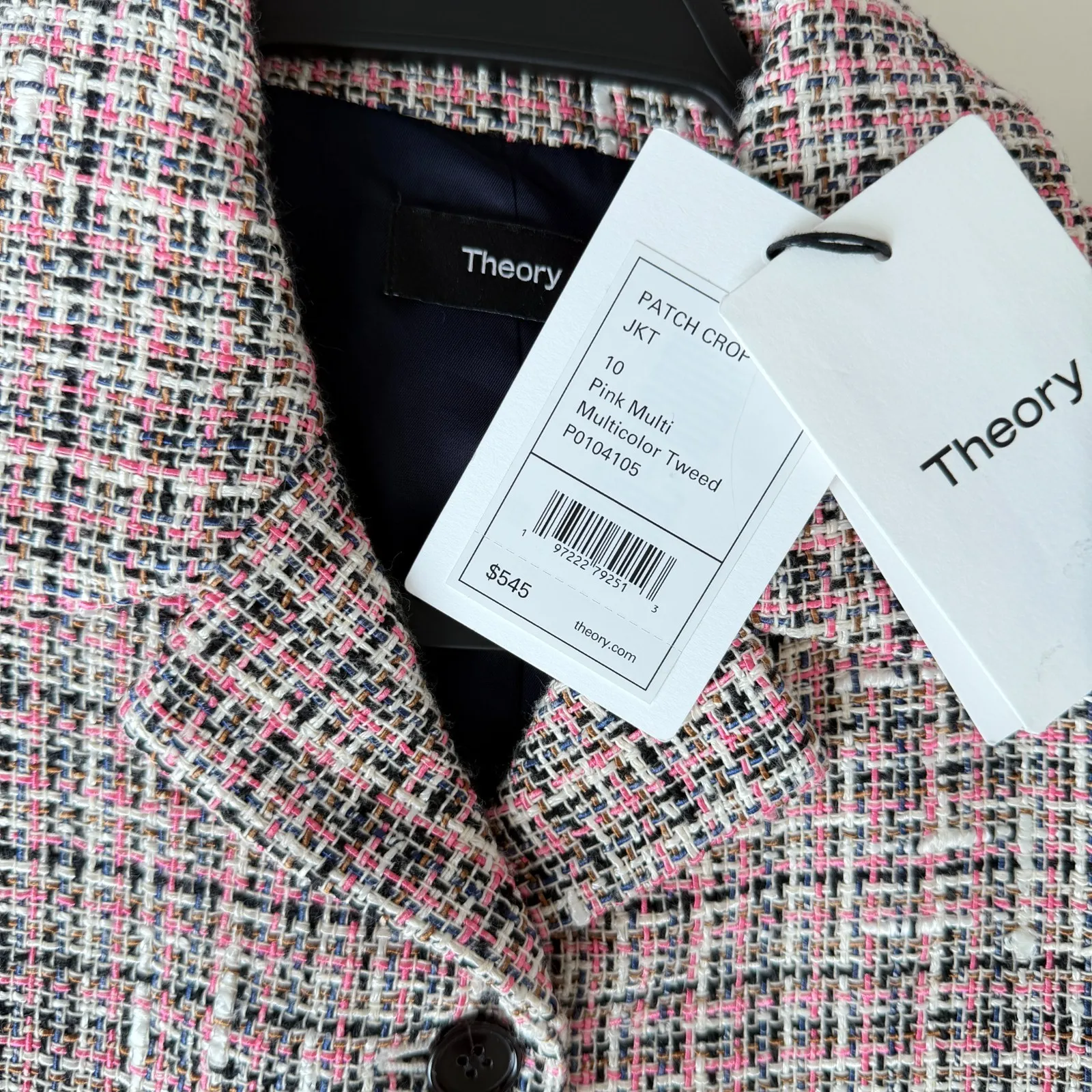 Theory Tweed Blazer Jacket 10 Pink Quiet Luxury Elegant Old Money Blair Waldorf - Image 4