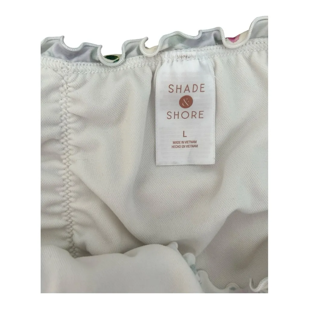 Shade and Shore cream floral bikini set 34D top Large bottoms - Image 9