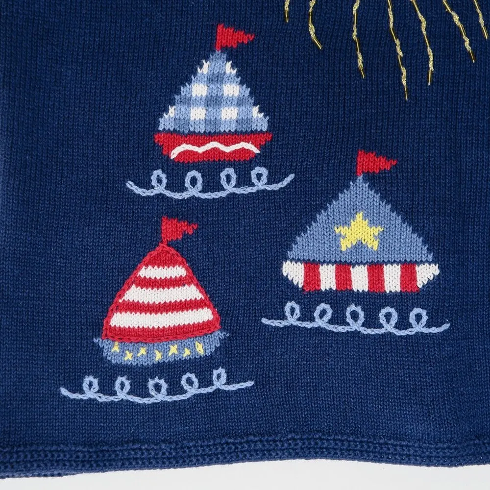 Vintage Y2K Northern Isles 4th of July Sweater Vest Blue Size M - Image 10