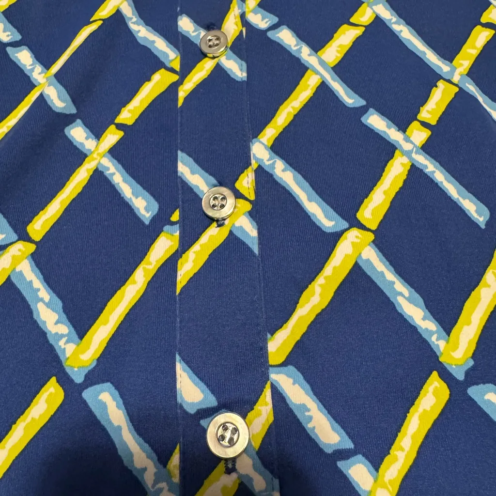 J. McLaughlin Athletic Polo Dress Size Medium Blue and Yellow - Image 4