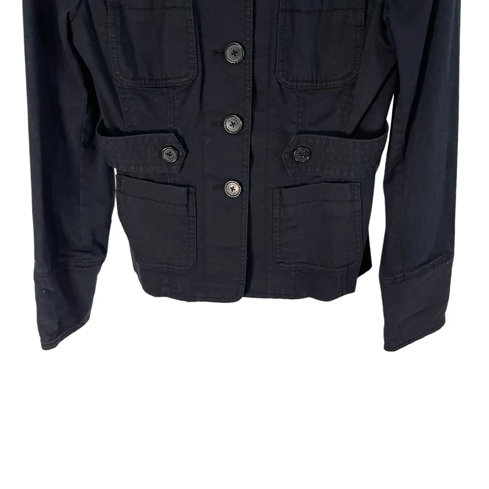 Michael Kors Women's Size Small‎ Academia Navy Blue Button Jacket Sweater - Image 3