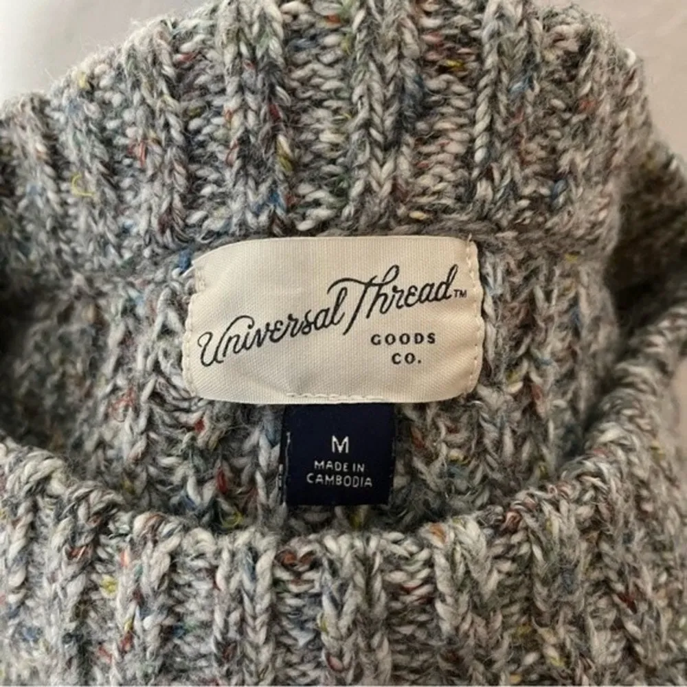 Universal Thread Womens Grey Multicolor Knit Crewneck Sweater sz M - Image 37