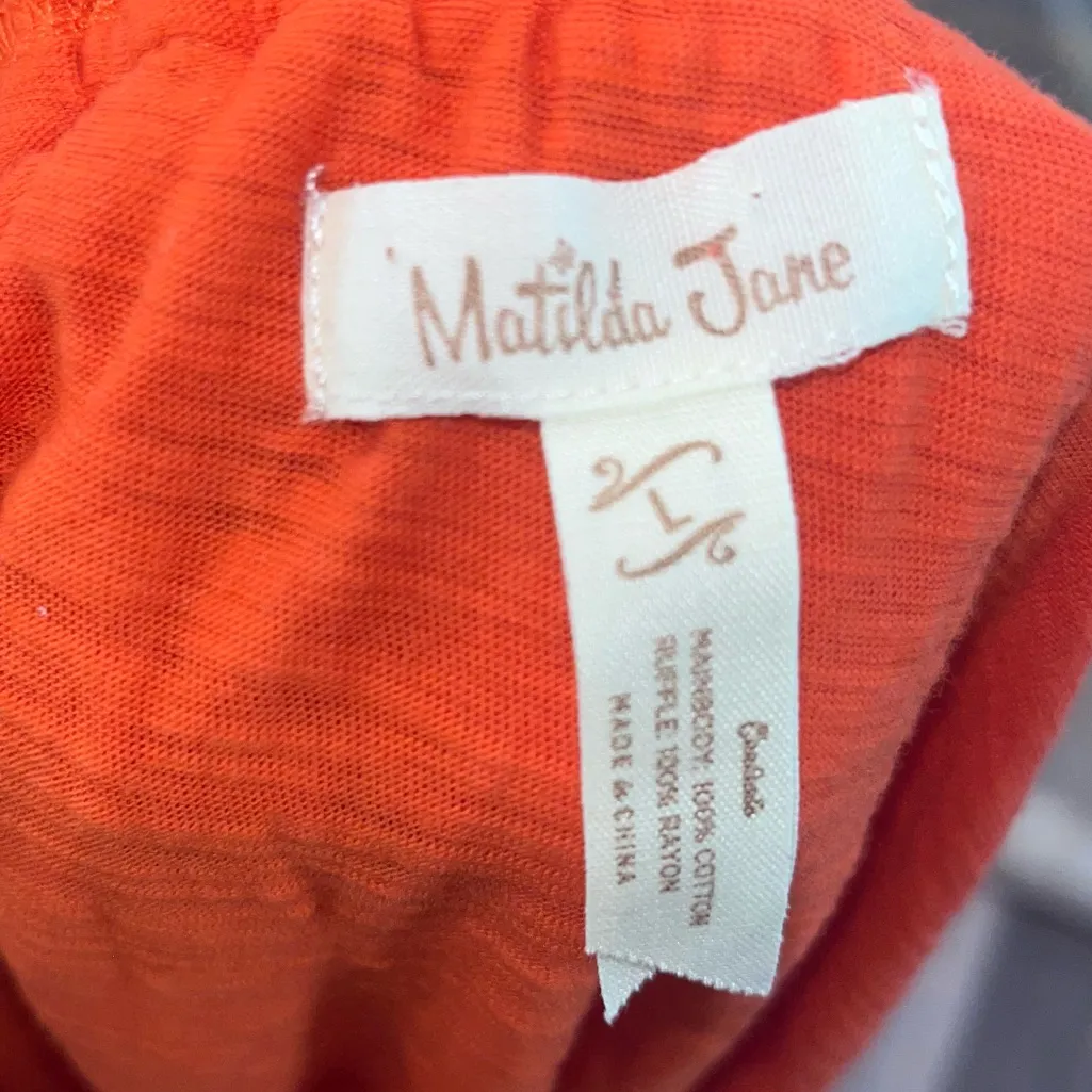 Matilda Jane Womens Size Large Everything I See Orange Ruffle Top - Image 2