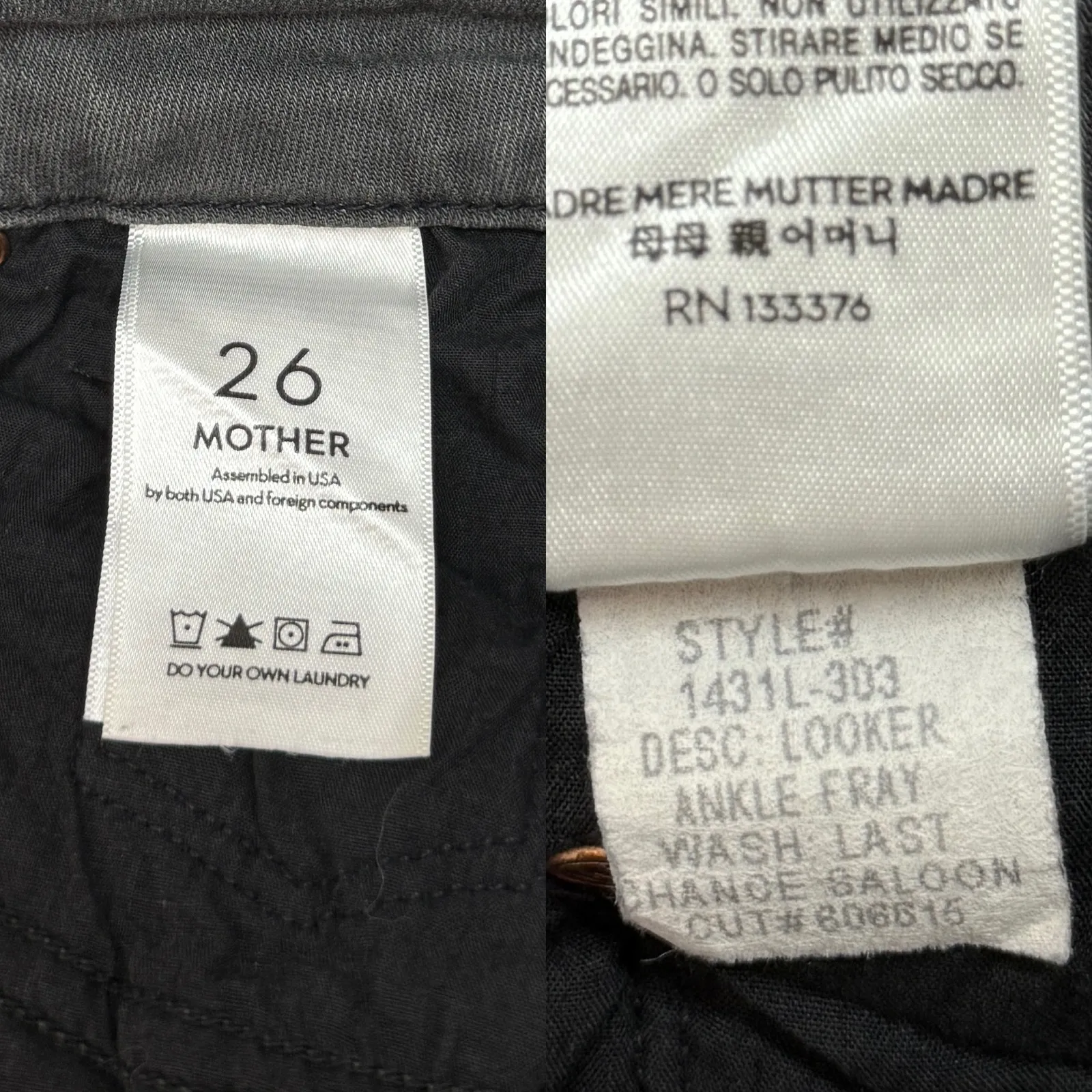 MOTHER Looker Ankle Fray Skinny Jeans Last Chance Saloon (Gray) size 26 Gray - Image 2