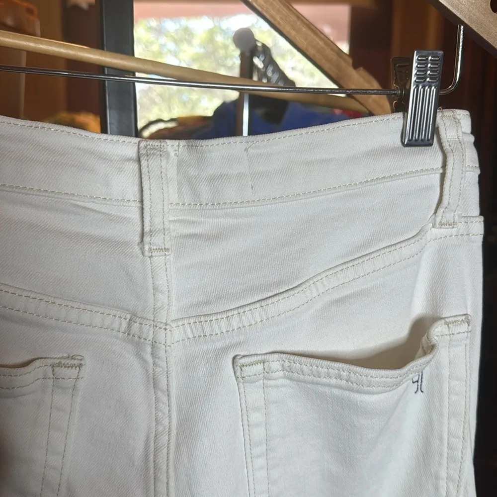Pilcro Clean-Seamed High-Rise Wide-Leg Cream Jeans Size 30 - Image 9