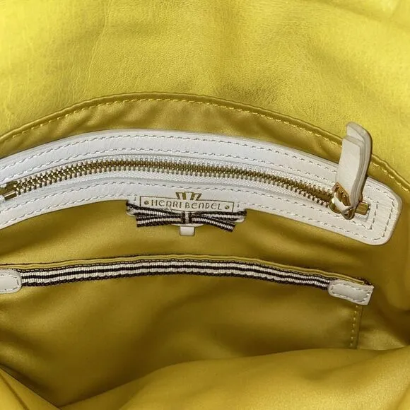Henri Bendel Bright Yellow Leather‎ Crossbody Bag  Handbag 11"x11" - Image 10