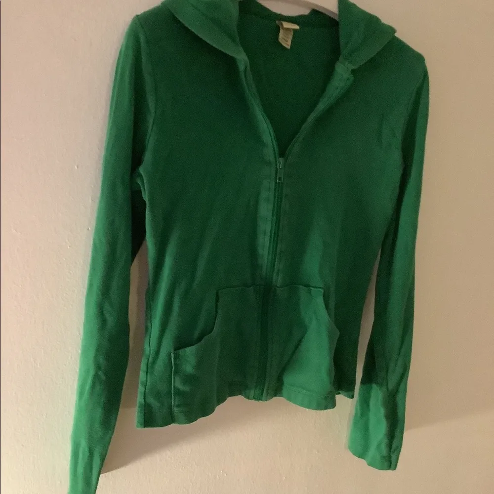 Green hoodie cotton coat Size L - Image 3