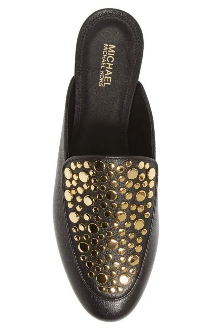 Black Farrow Gold Stud Mule Slides - Image 4