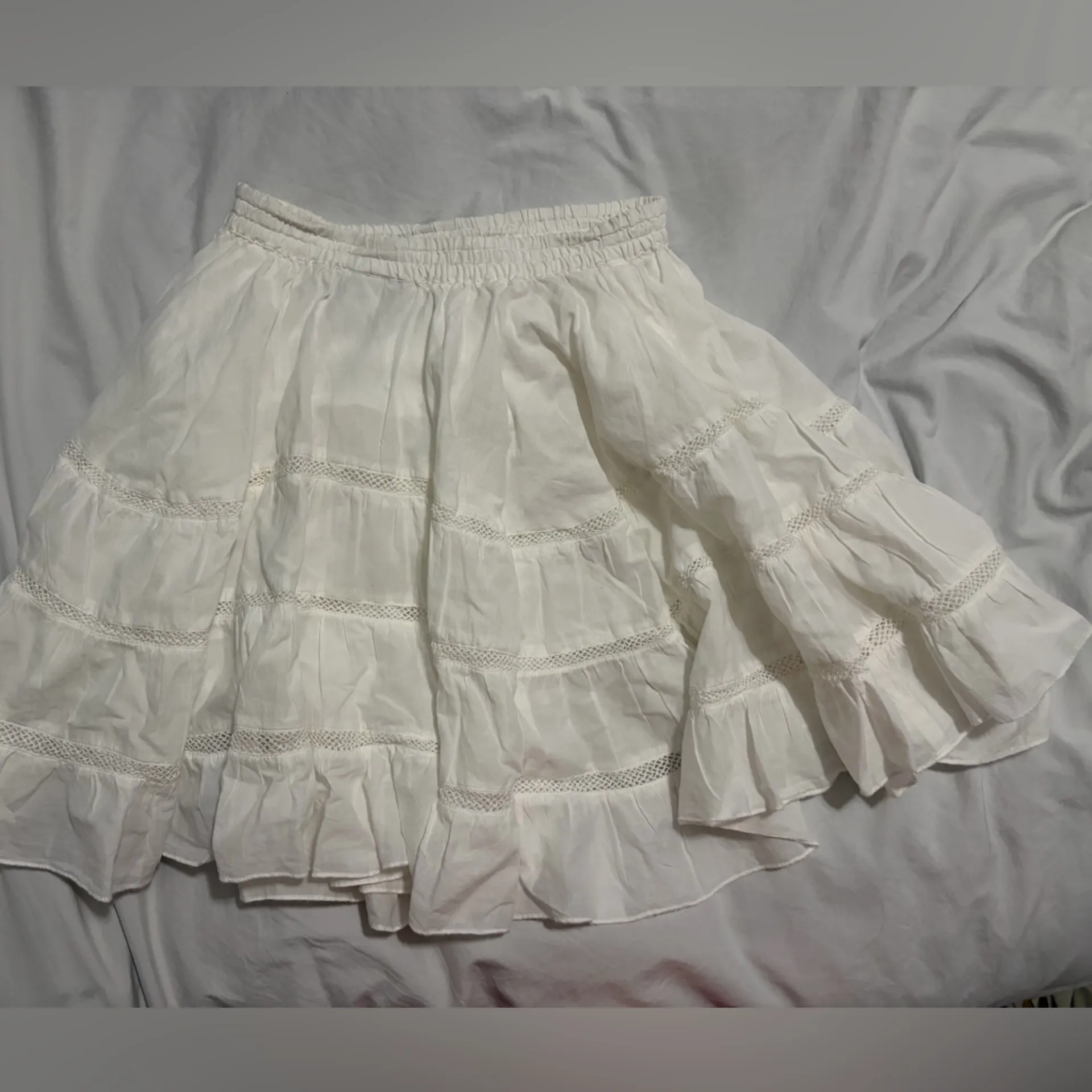 ASOS White Ruffled Skater Skirt - Image 3