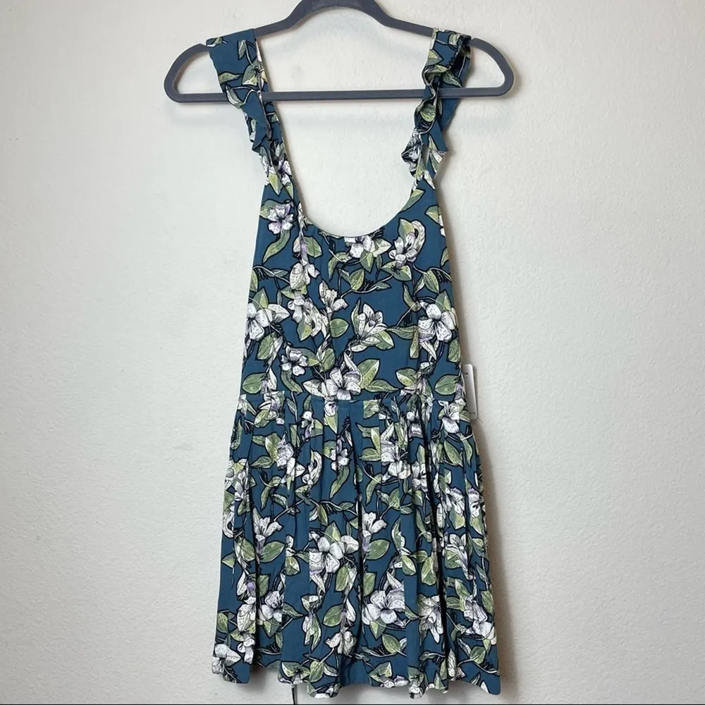NWT Free People Floral Slip Pleated Mini Dress Size‎ Small - Image 2