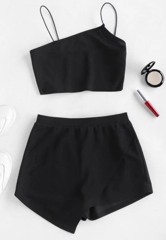 Top And Shorts Set Black Size L - Image 3