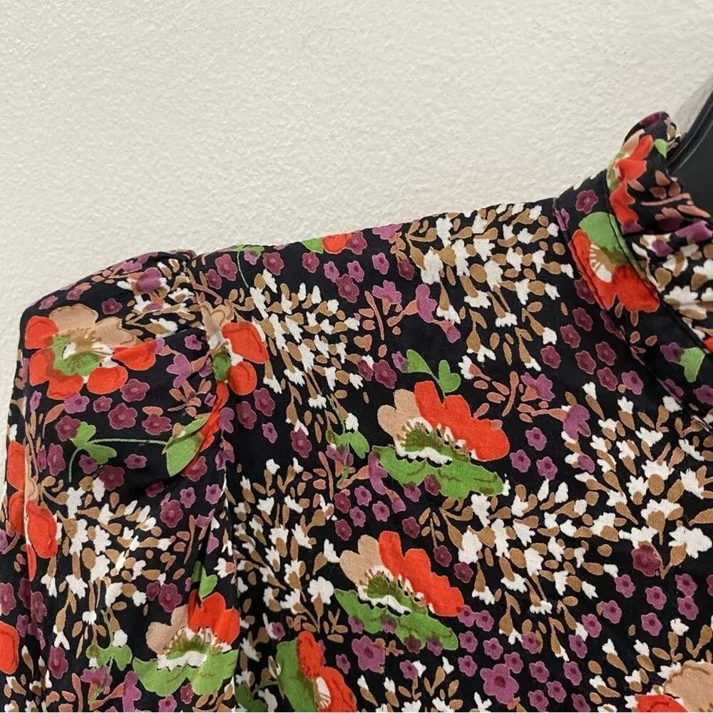 ByTimo | Floral Print Mini Long Sleeve DressSize Small Black - Image 5