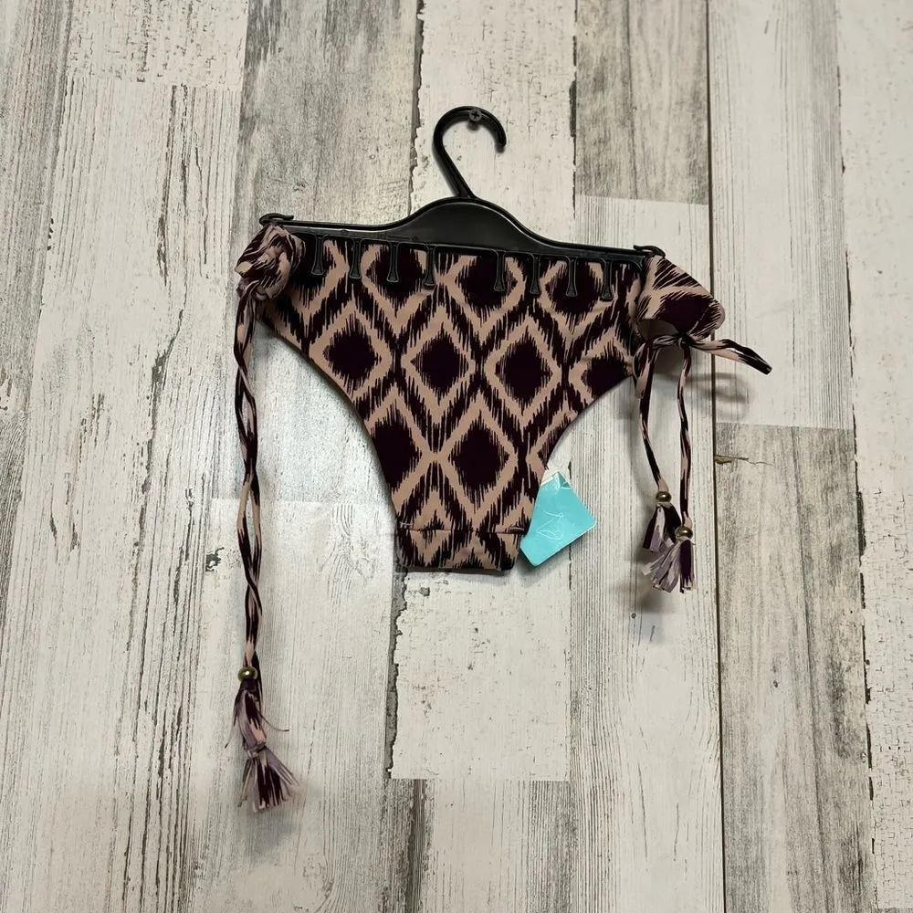 H&M Ikat Print Bikini Bottoms with Side Tie Tassels – Size S - Image 2
