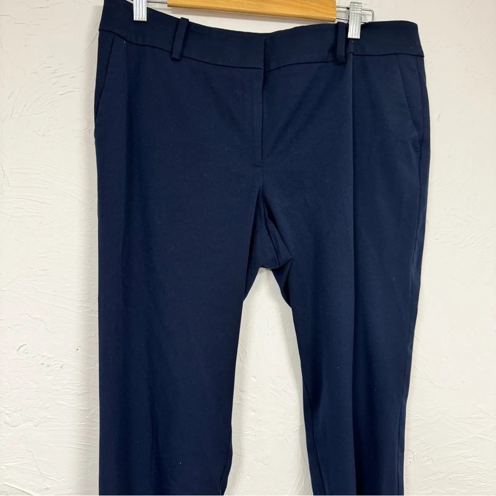 Ann Taylor Navy Blue Mid Rise Slim Fit Trouser Dress Pants Womens Classic Preppy - Image 5