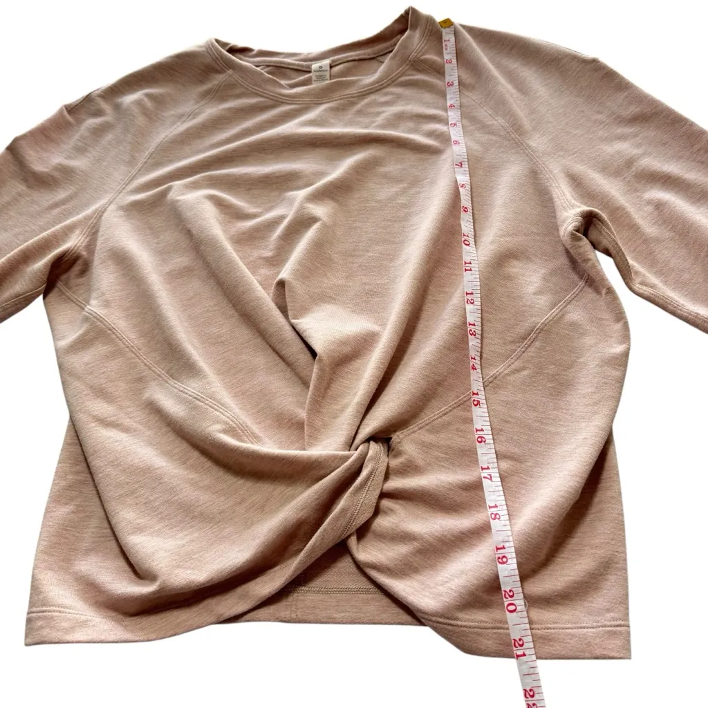 LULULEMON Tuck and Gather Pullover Light Pink Knot Tie‎ Flawed Size 4 Yoga - Image 11