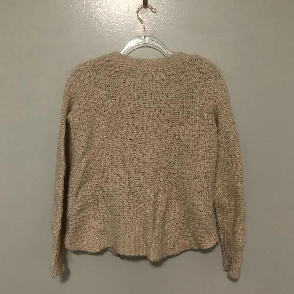 Anthropologie Moth Chunky Sweater Side Zipper Cotton Wool Small - Image 7