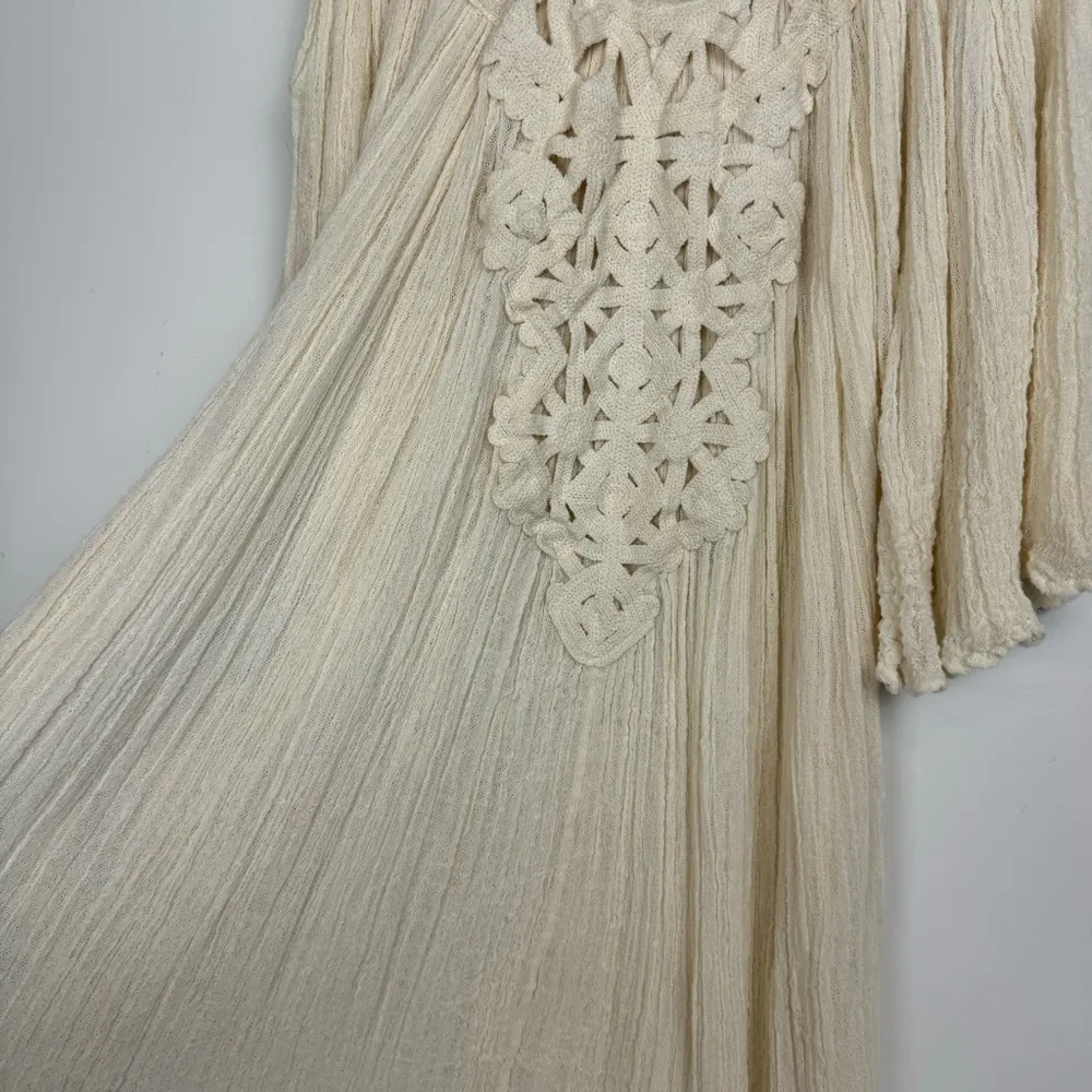 Jen’s Pirate Booty Tunic Mini Dress One Size Cream Beige Gauzey Cotton - Image 11