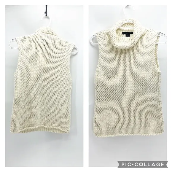 The Limited hand knit sleeveless roll neck top 90s - Image 2