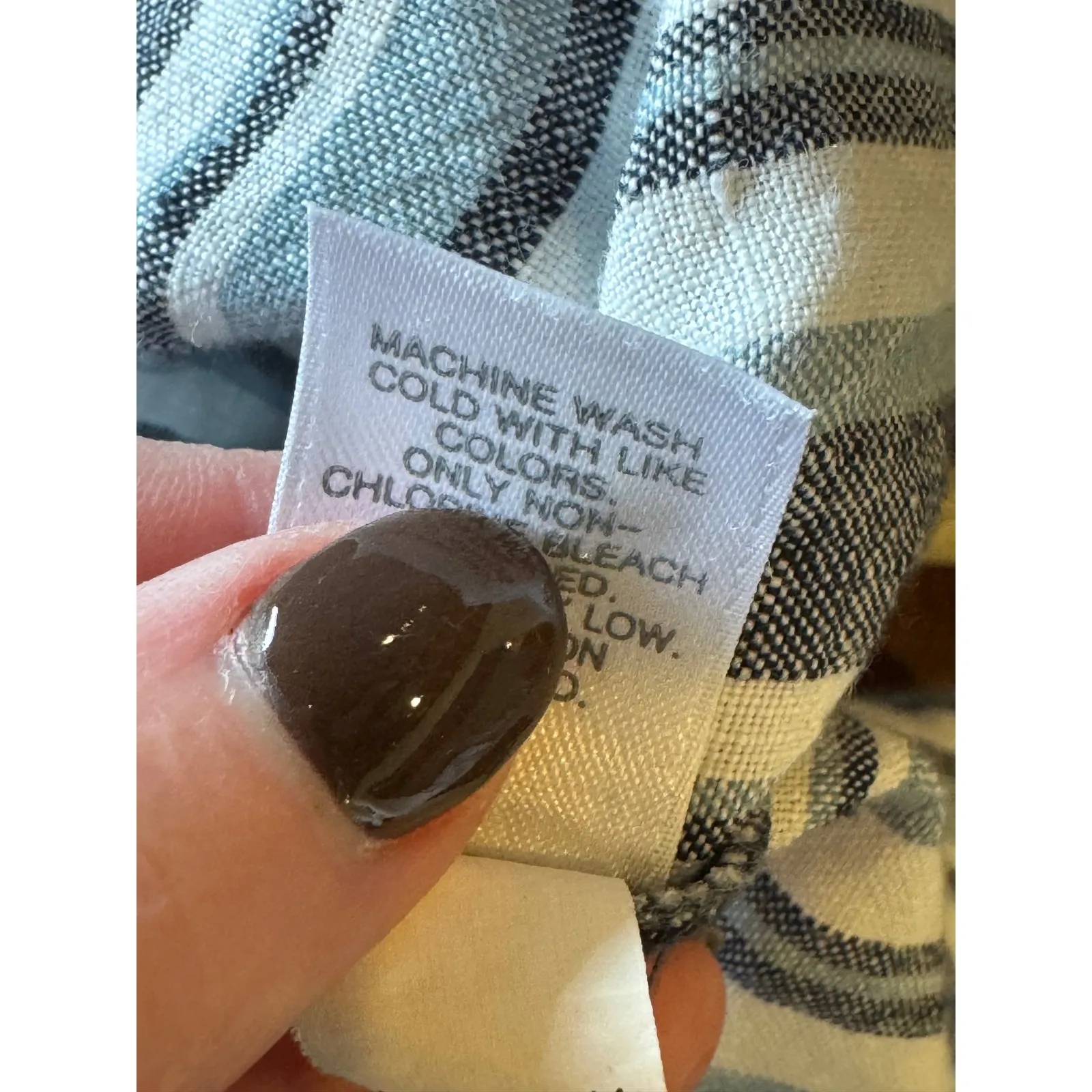 J Jill Love Linen Dress Women XS Blue White Striped Linen Shift Preppy Lagenlook - Image 10