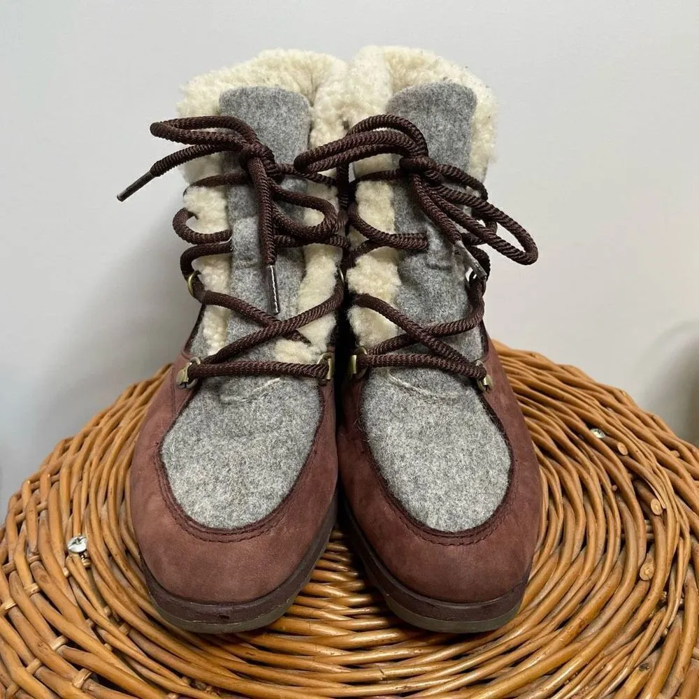 Sorel Joan of Arctic Sneakchic Alpine Holiday Boot Fleece Brown Gray 9 Winter - Image 3