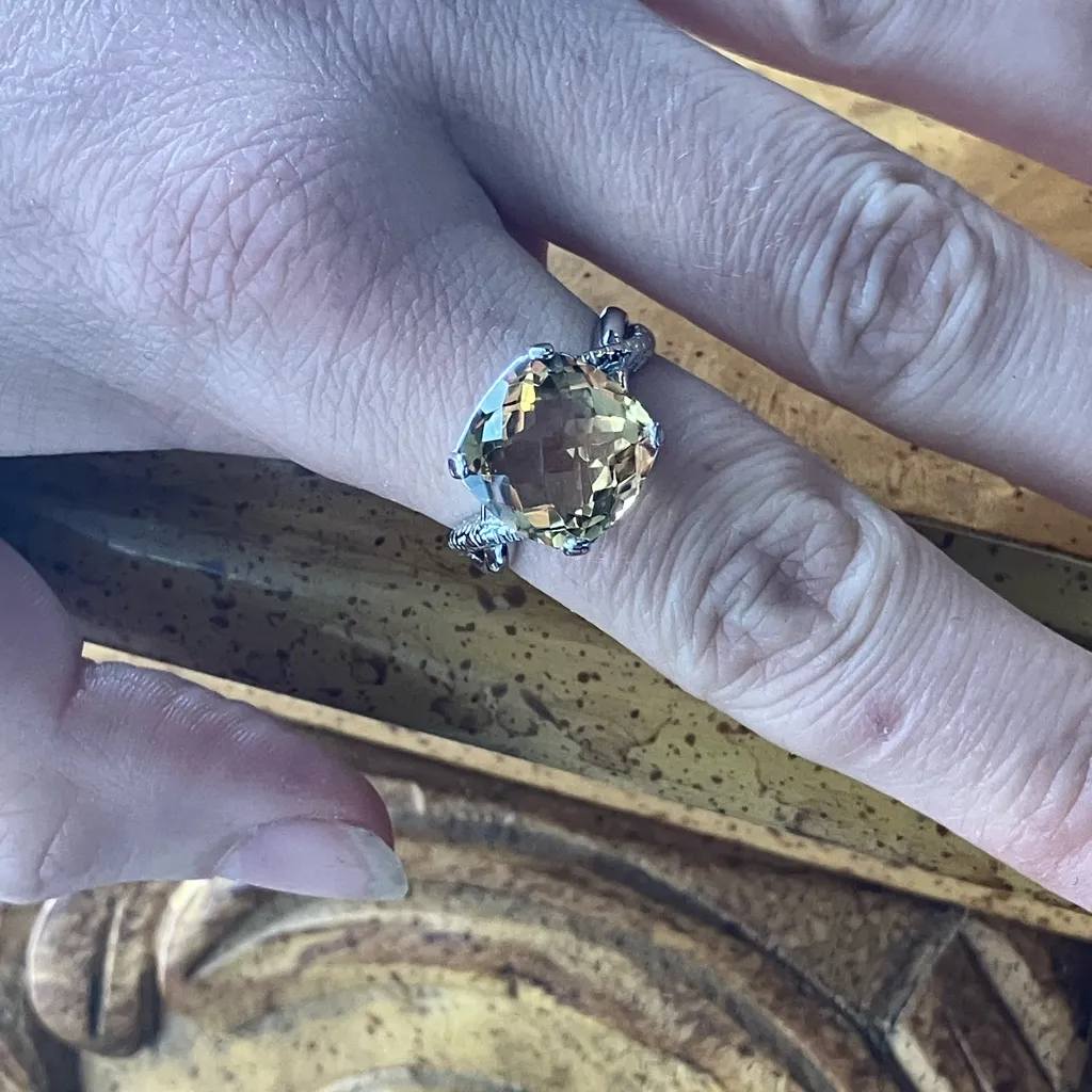 Brazilian Citrine Sterling Silver Ring Size 9 - Image 4