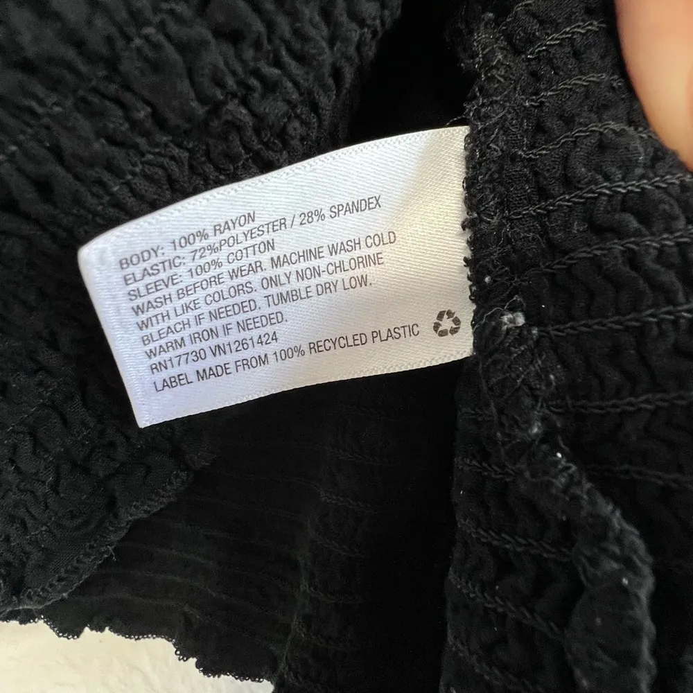 Art classs Black Puff Sleeve Top blouse women short sleeve size XL - Image 6