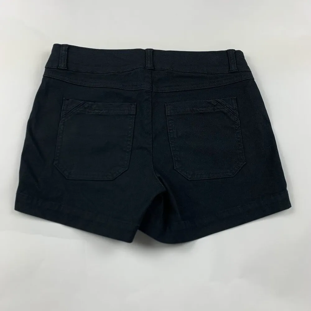 Buckle Black Stretch Canvas Pull On Shorts S - Image 4