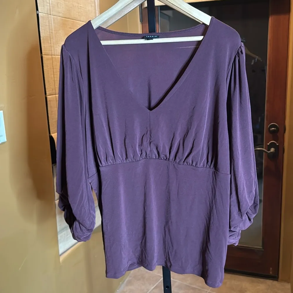 Torrid Studio Knit V-Neck Quarter Sleeve Shirred Top Size 2X - Image 5