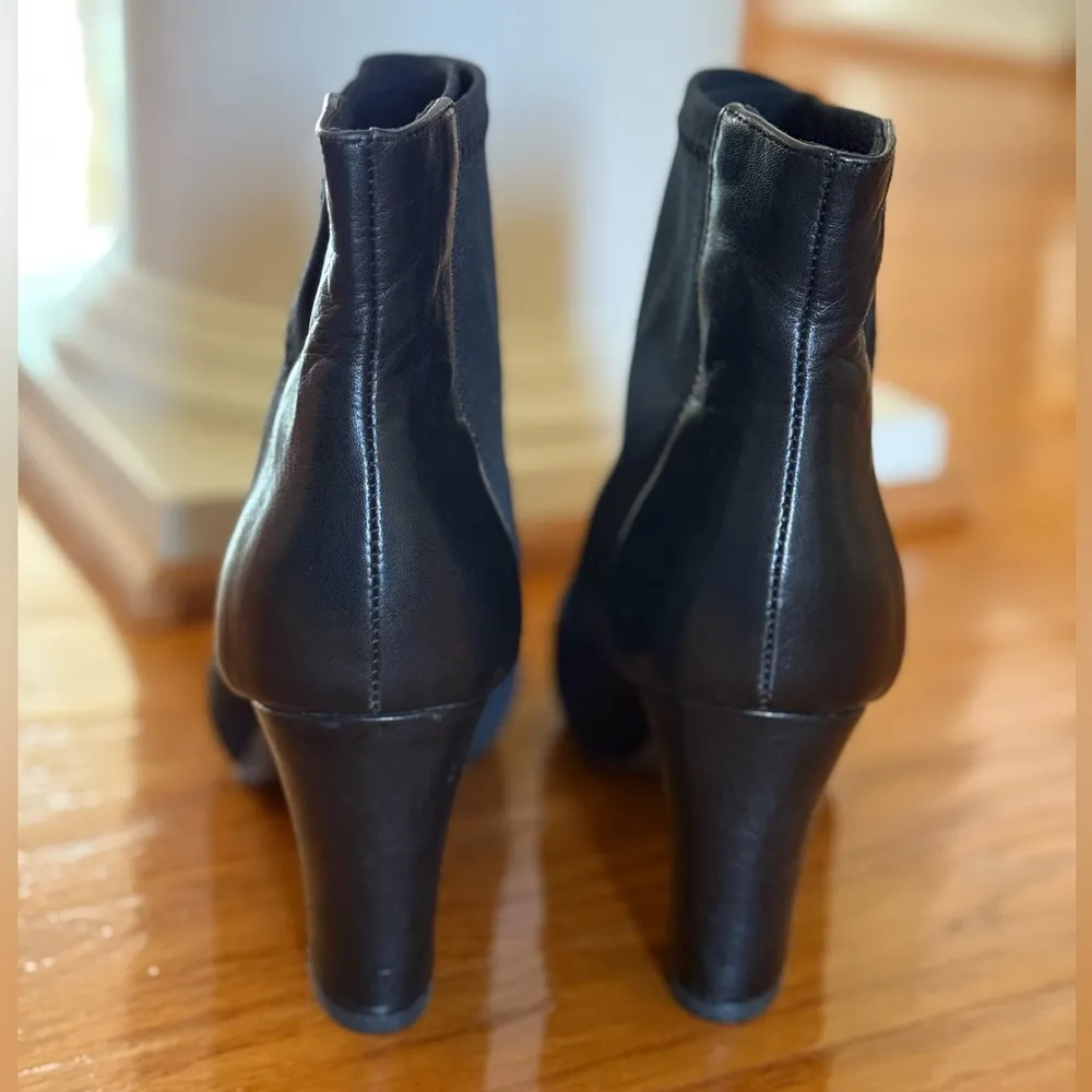 Eileen Fisher Women’s Nylon and Leather Black Heeled Ankle Boots Size 7.5 - Image 4