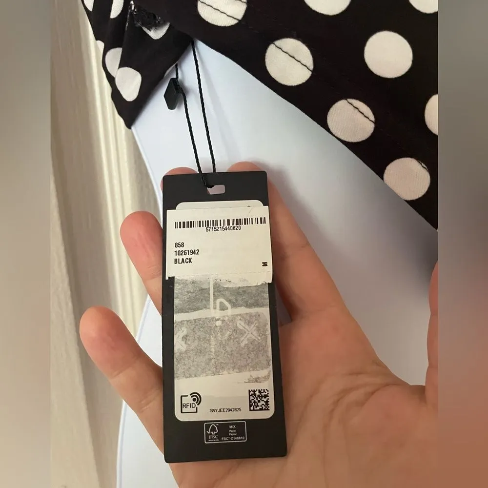 Vero moda Vvmary singlet tie back crop tank top Black white polka dot - Image 3