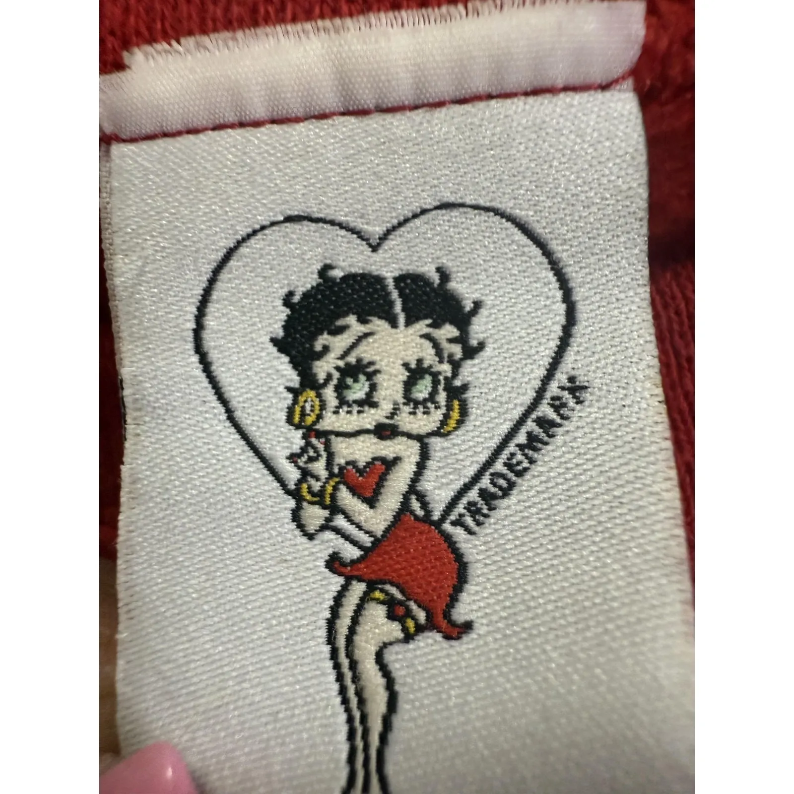 Betty Boop‎ Sweatshirt Womens XL Red Crewneck Be Naughty Save Santa Christmas - Image 4
