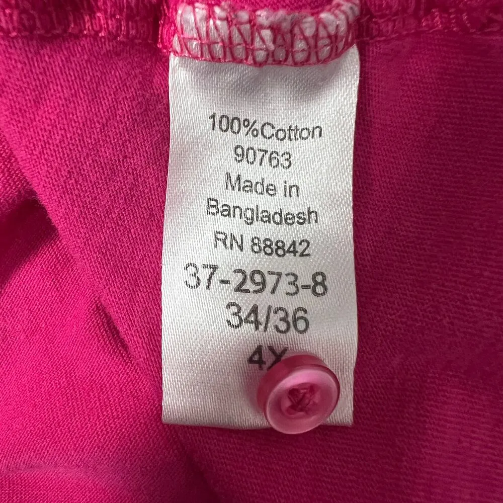 Woman Within Women's Cotton Pink Polo Shirt Size 4X Short Sleeve Breathable - Image 7