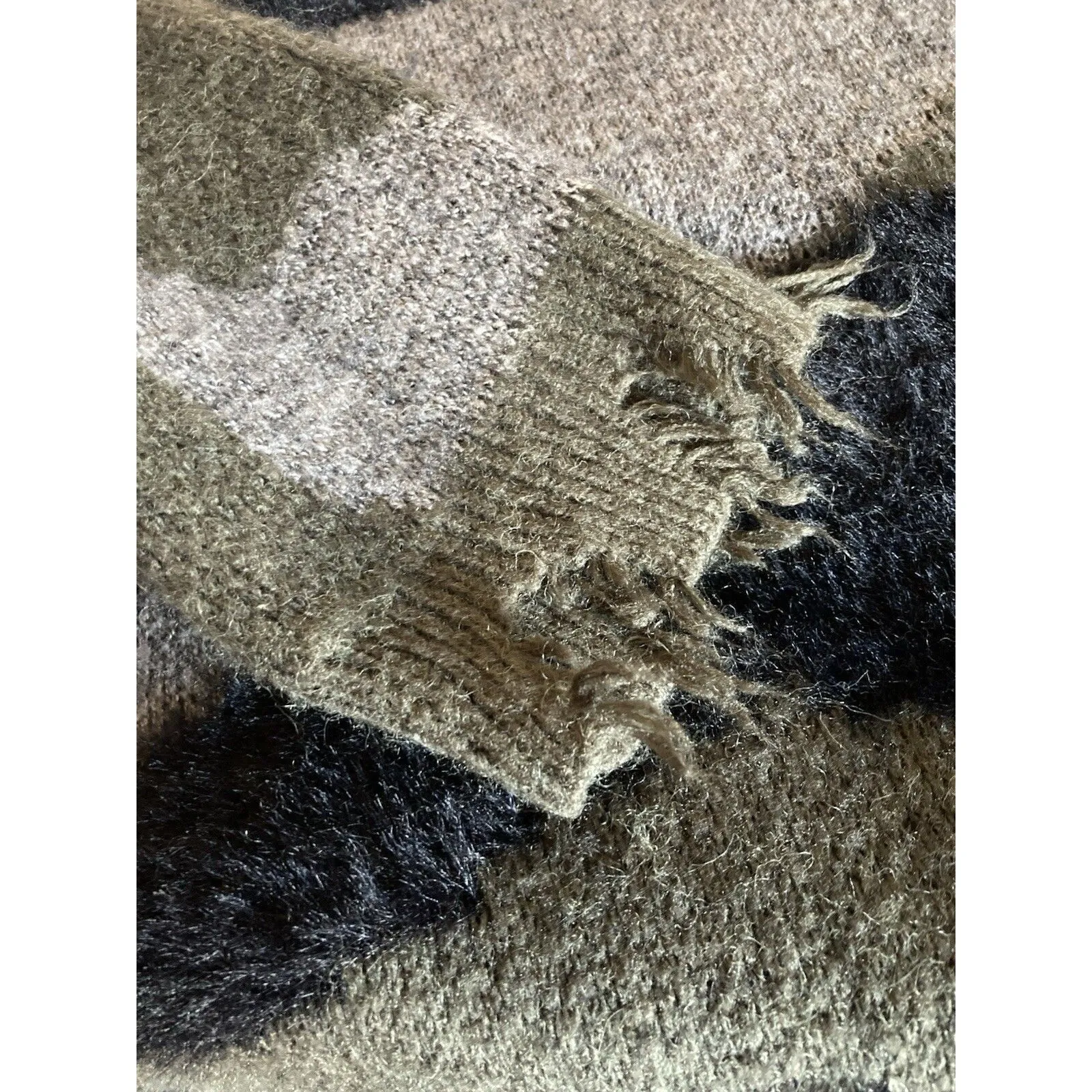 CY Fashion Oversized Camo Sweater 3XL Distressed Cozy Lagenlook Boho Tunic Army Size 3X - Image 6