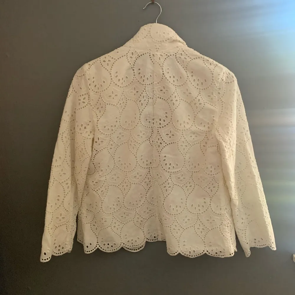 J. Crew white lace eyelet cutout blazer - Image 8