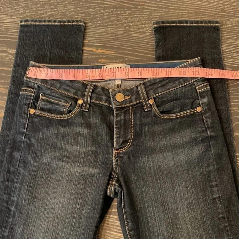 Paige Denim Sz 25 Skyline skinny Mid Rise jeans Straight Leg Anthropologie Dark - Image 6