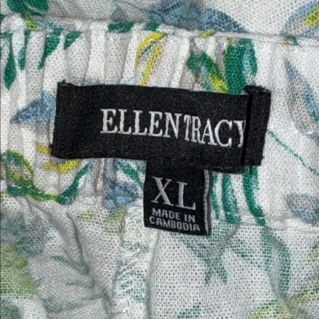 Ellen Tracy Linen Blend Skort Green Fern Print Women’s XL Extra Large - Image 8