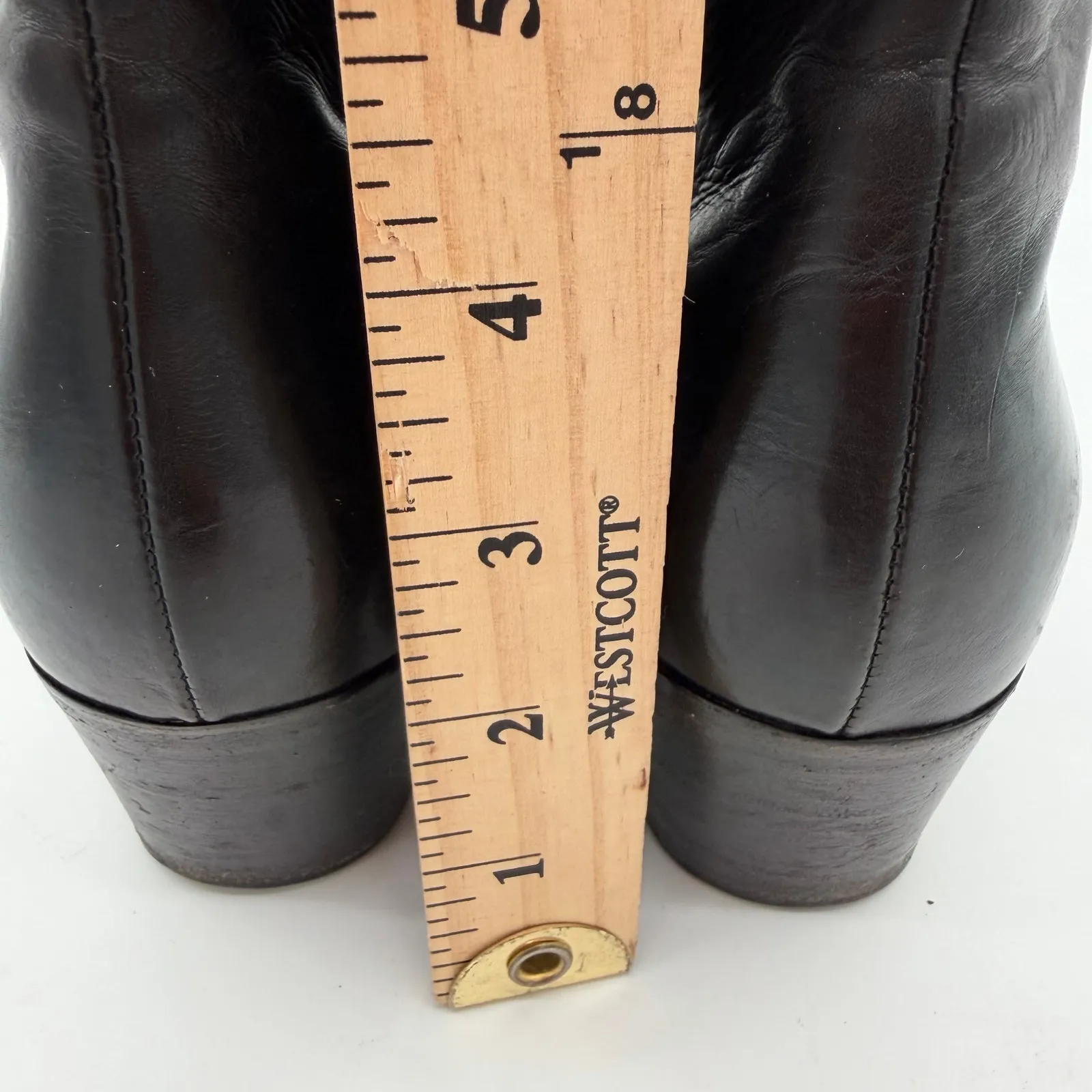 Jimmy Choo Elegant Tall Block Heel Black Leather Sophisticated Boots IT 39.5 - Image 6