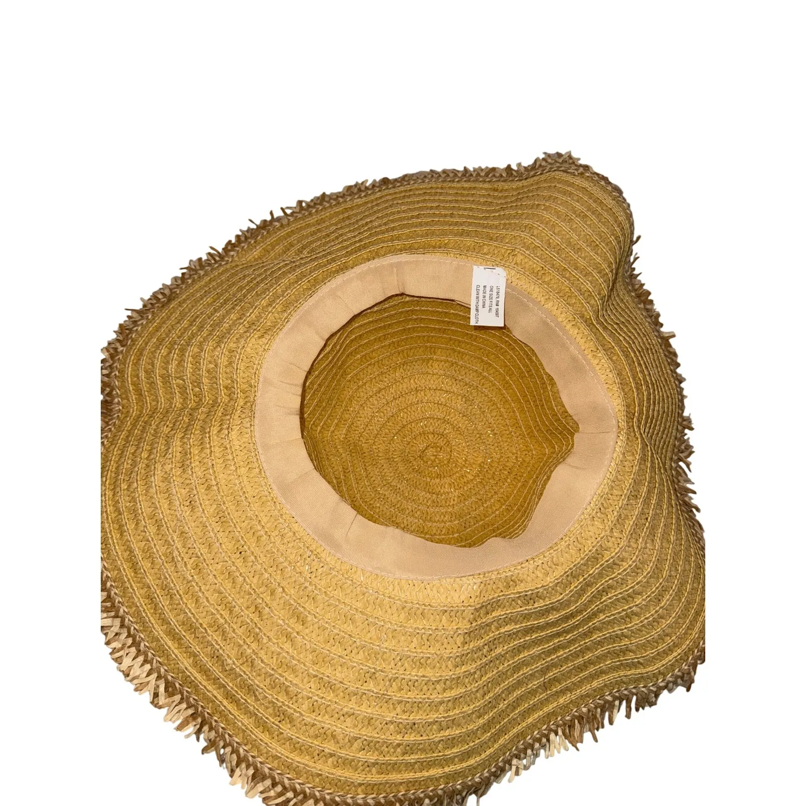 Straw Floppy Sun Hat‎ Hello Sunshine Pink Embroidered Beach Pool Summer Tan - Image 3