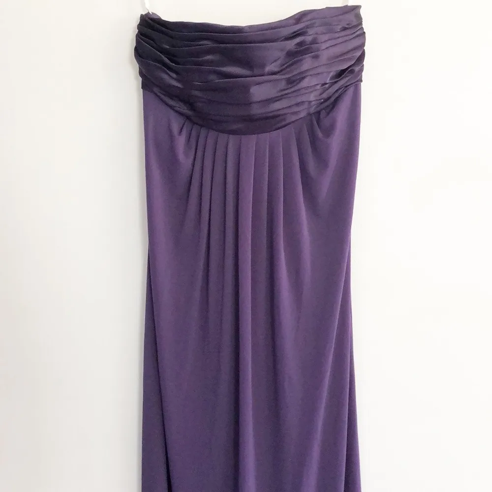 David’s Bridal Purple Strapless Bridesmaid Dress - Image 2