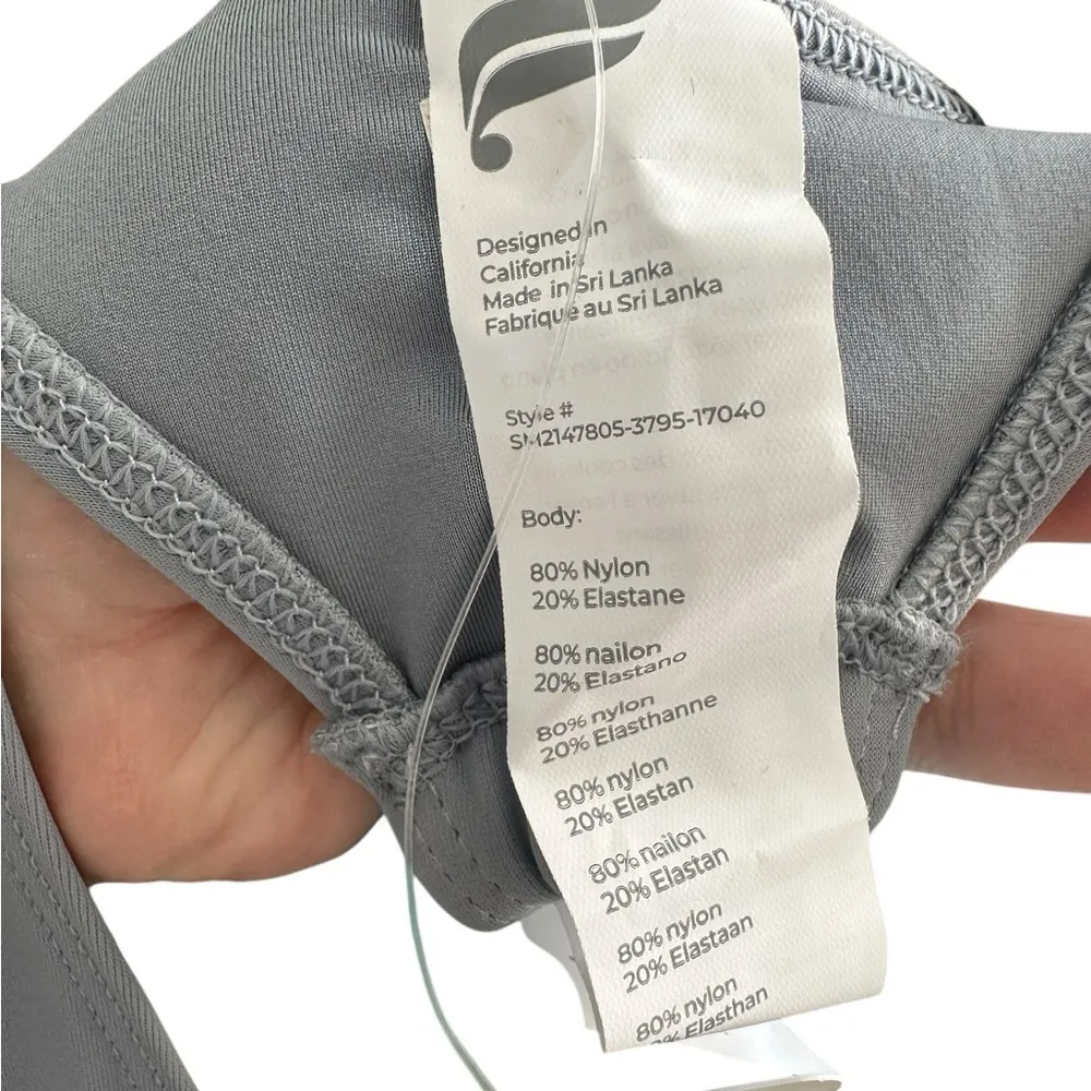 Fabletics Gabriella Gray Teal One Piece Swimsuit with Tie‎ Back - Image 6