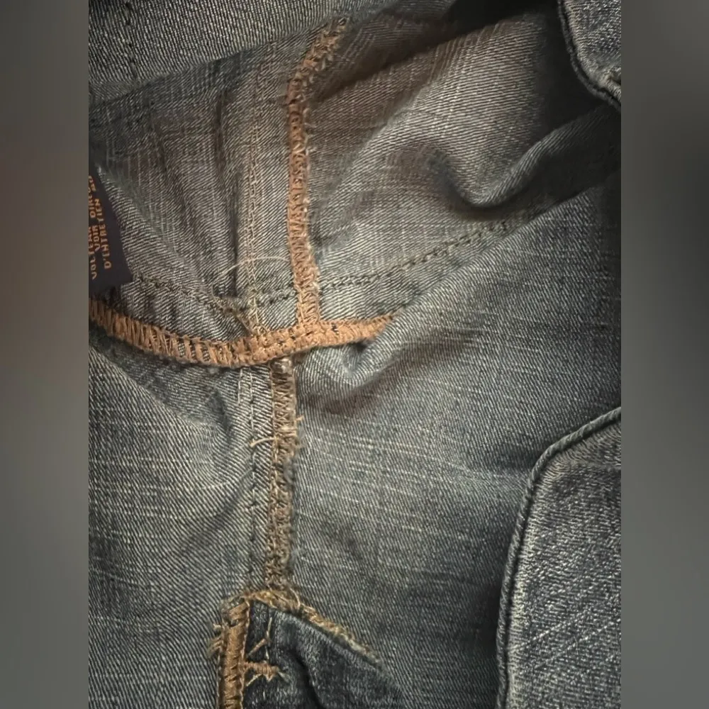 Seven7 Luxe Jean Long Cut Off Shorts Blue Denim Factory Distressed Plus Size 20 - Image 6