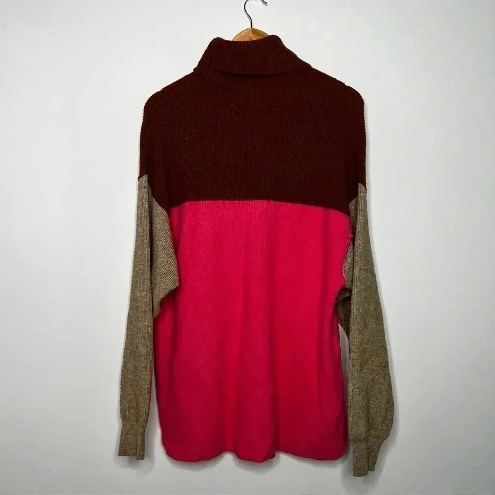 Free People Soft Structured Colorblock Turtleneck Sweater Size XS - Image 7
