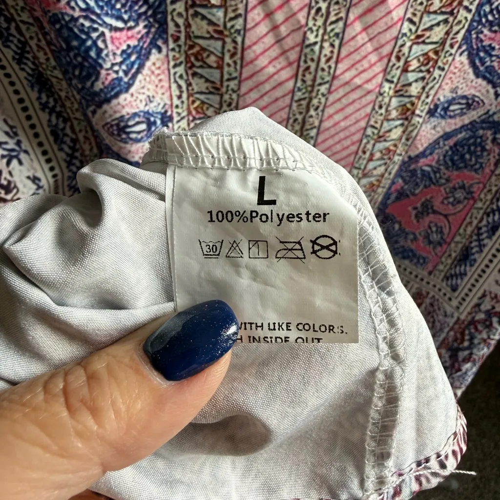 SHEIN Multicolor Patchwork V-Neck Blouse - Image 4