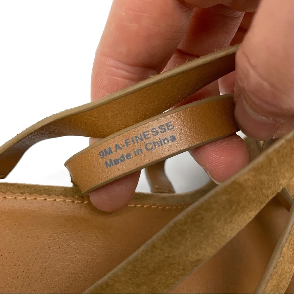 FRANCO SARTO Finesse Gladiator Suede Sandal Tan 9 - Image 8