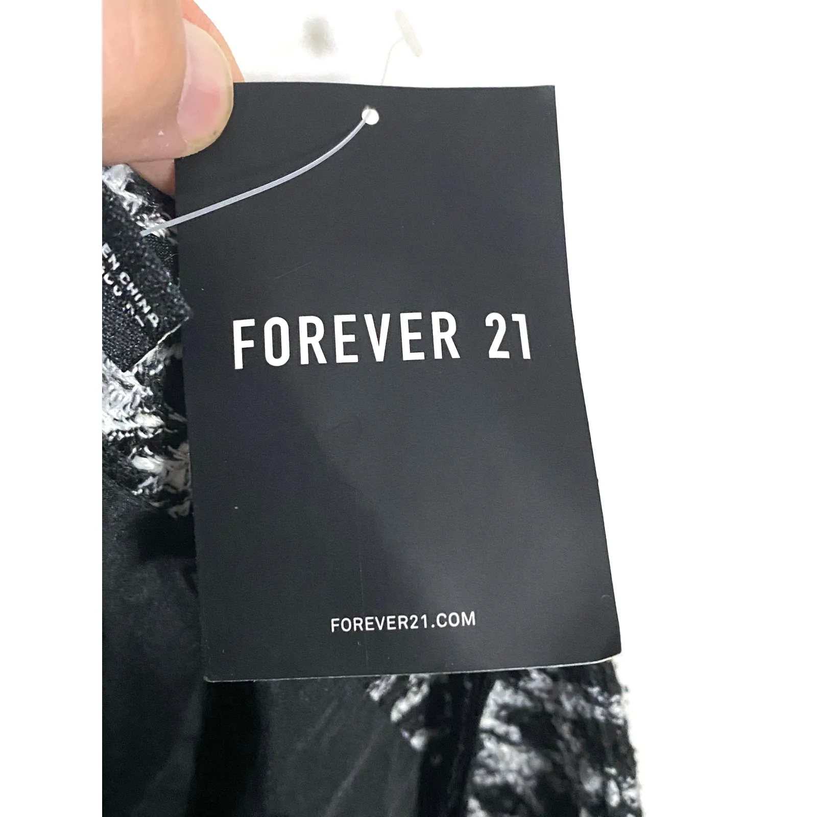 Forever 21 Woven Houndstooth Mini Dress L Velvet Straps Whimsigoth Emo Punk NWT - Image 8